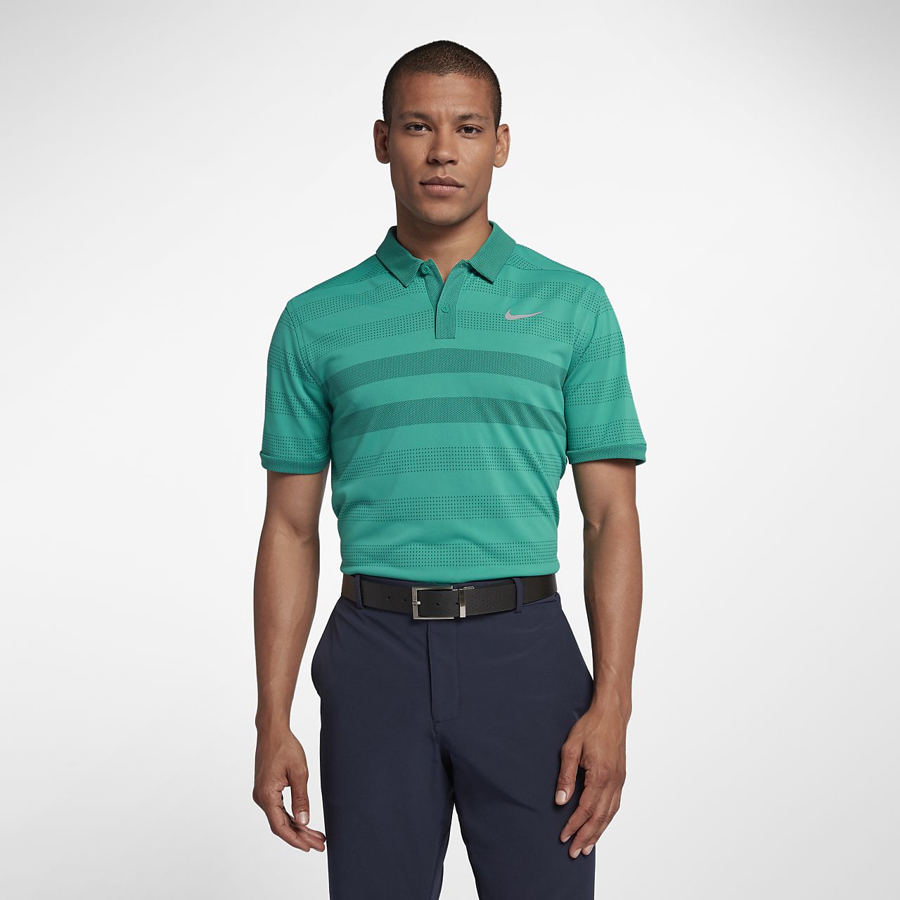 nike men's techknit stripe golf polo