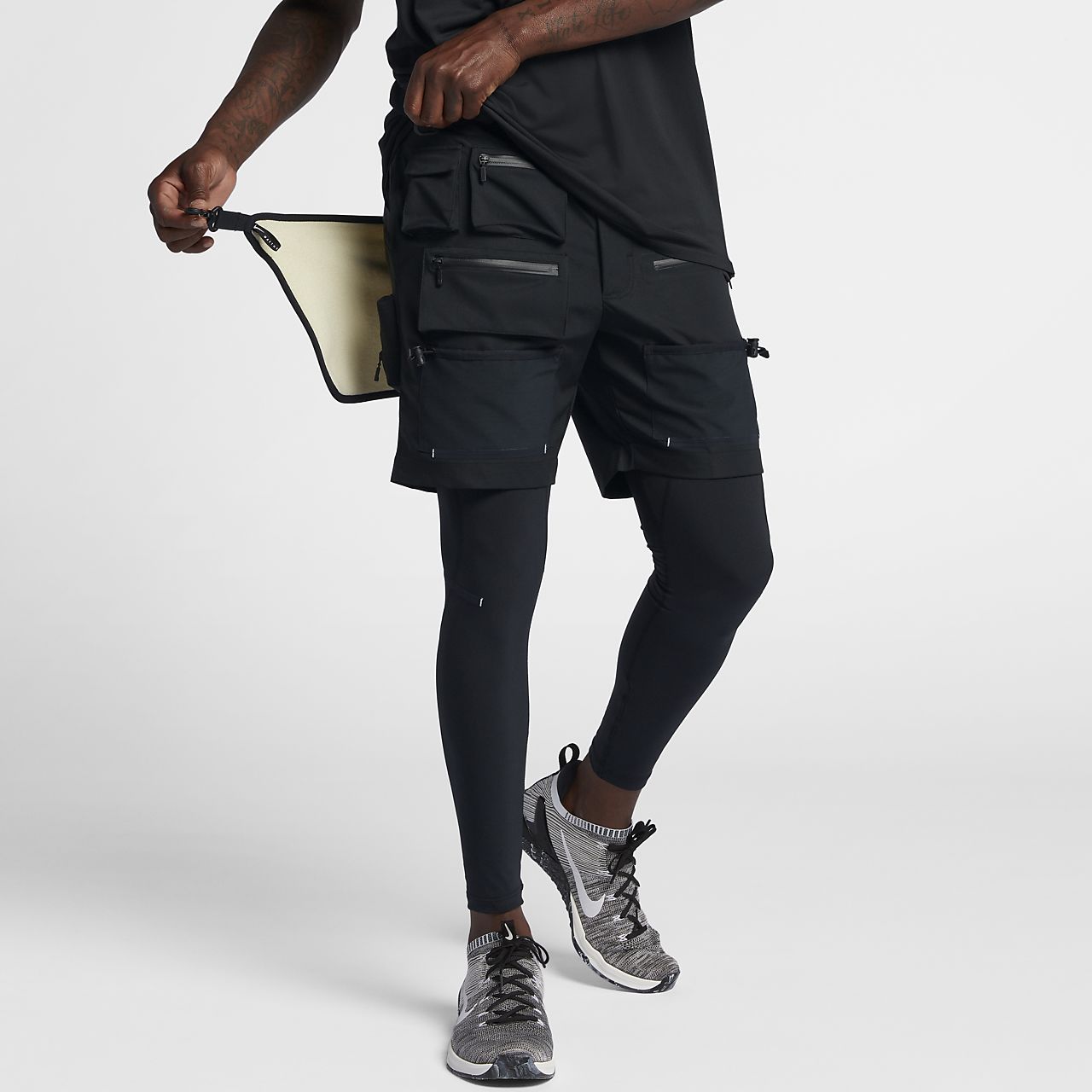 nike hybrid sweatpants in black