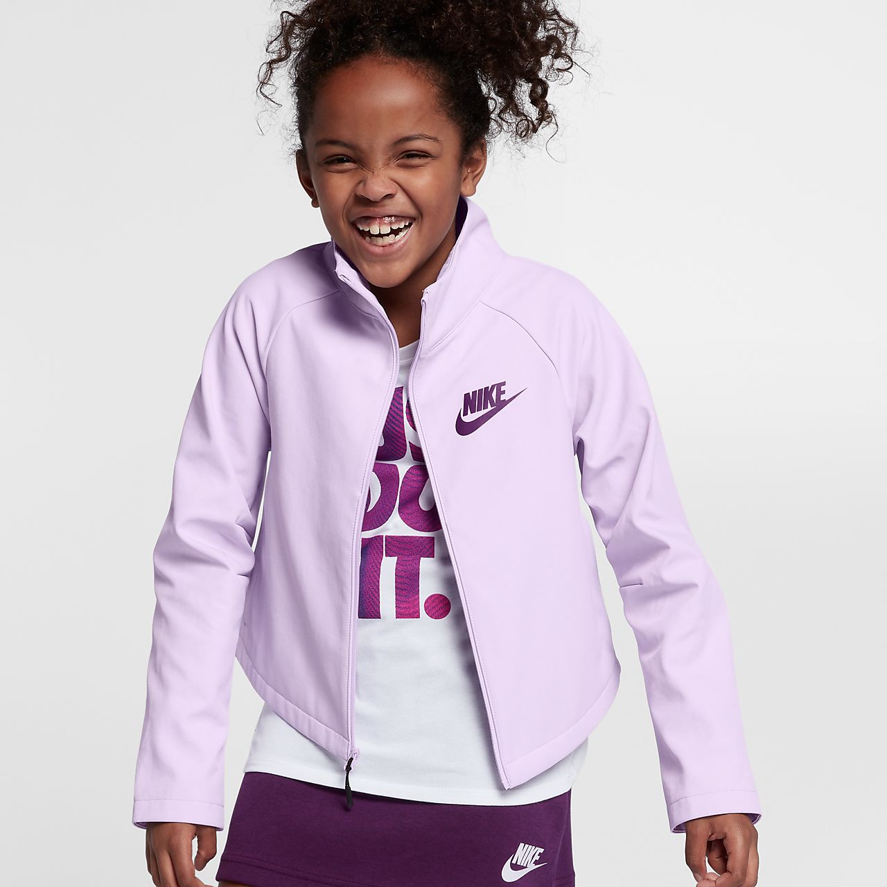 nike zip up jacket kids purple