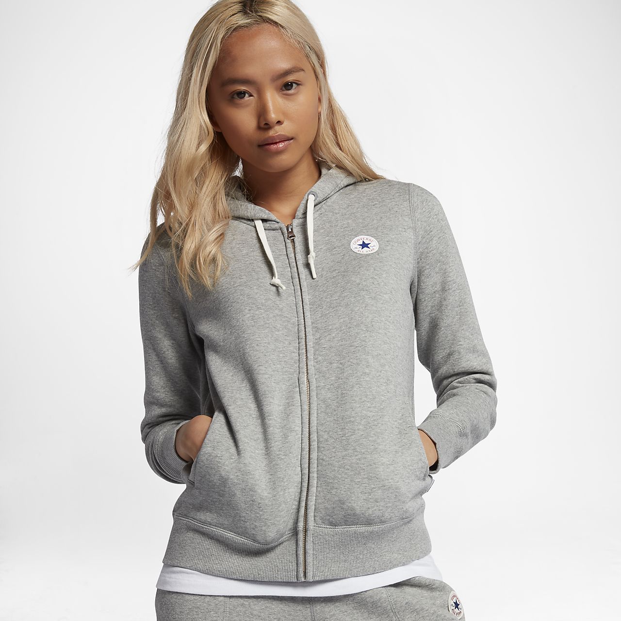 grey converse hoodie womens