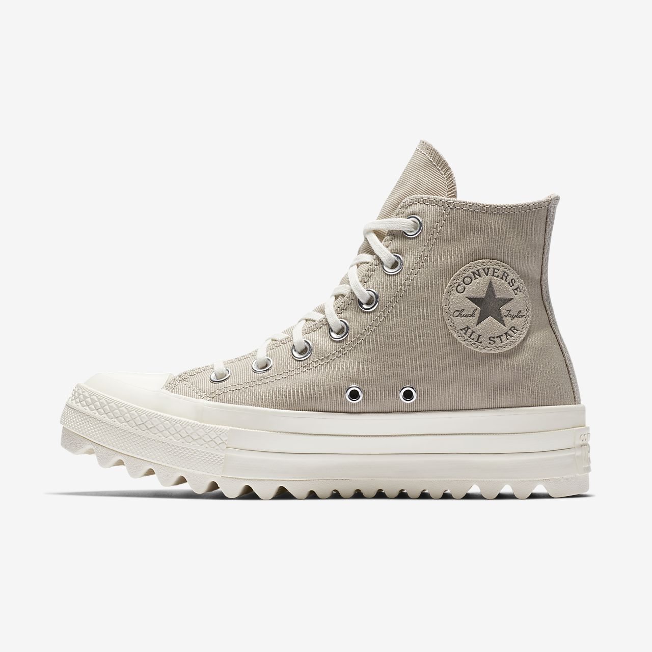converse chuck taylor all star lift ripple beige high top trainers