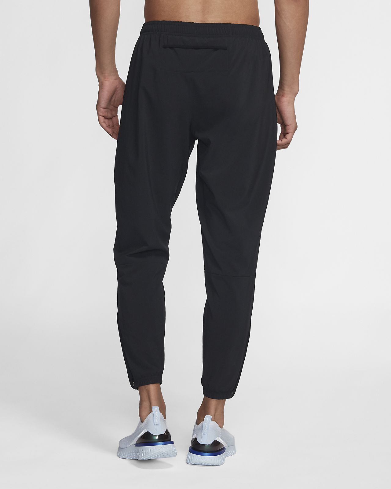 nike running essential woven sweatpants in black