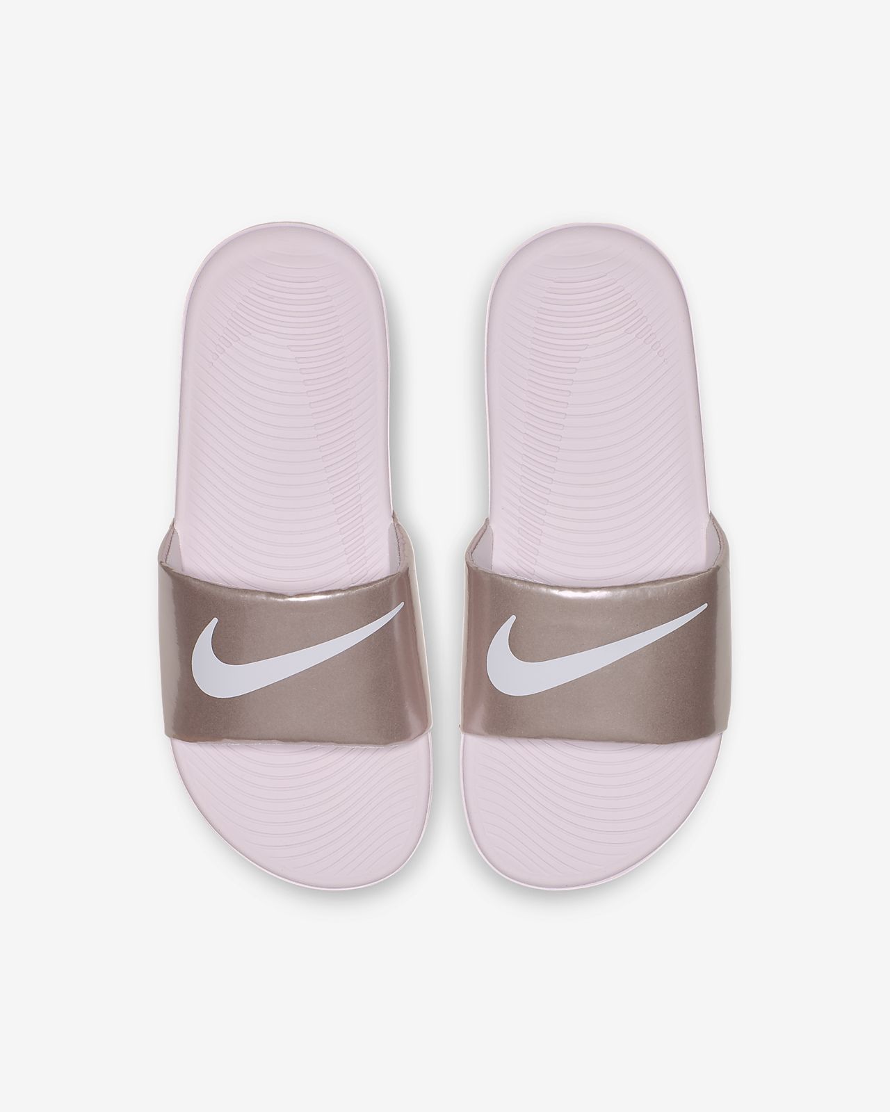 beige nike slides