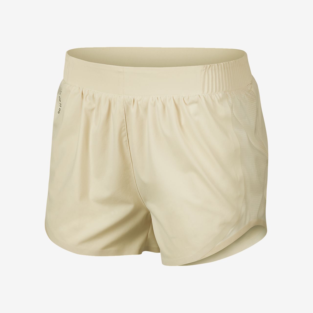 beige running shorts