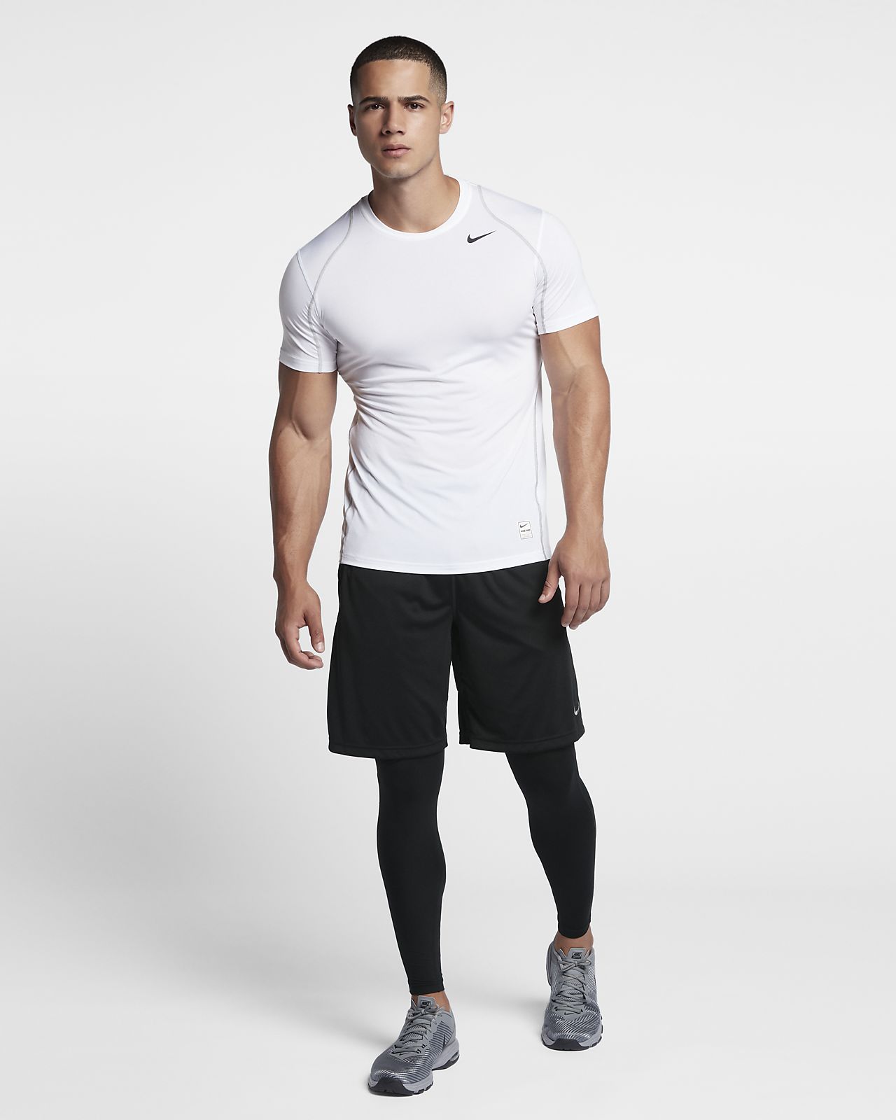 mallas nike pro hombre blanco