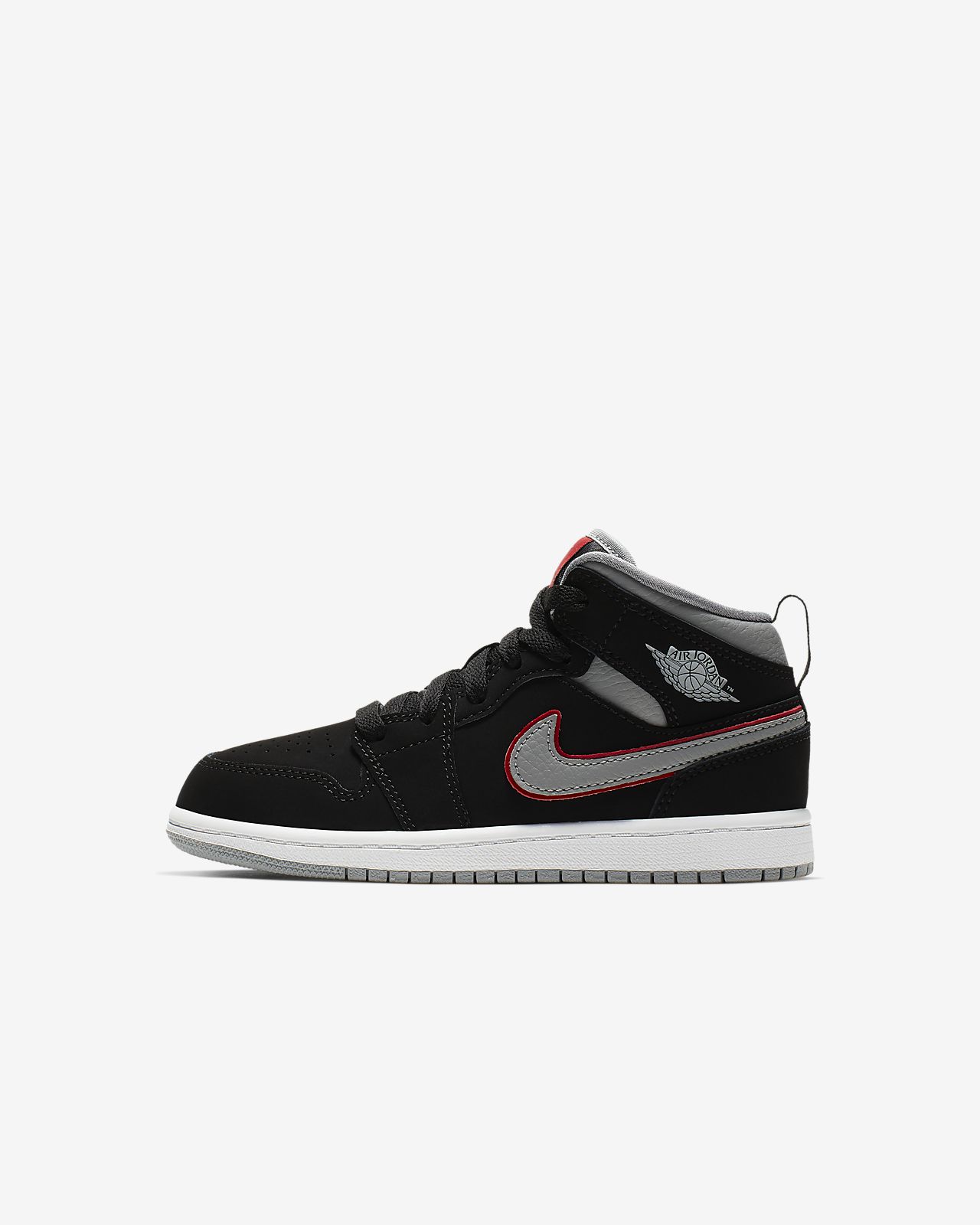 air jordan 1 mid nike gris/blanca/negra air jordan 1 mid nike gris/blanca/negra