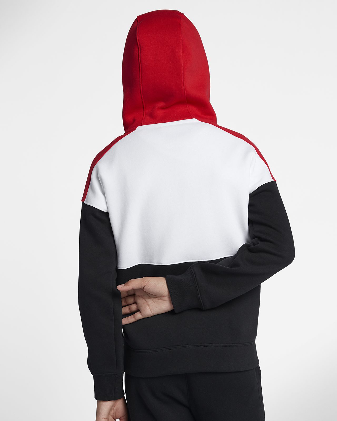 nike air hoodie red white black