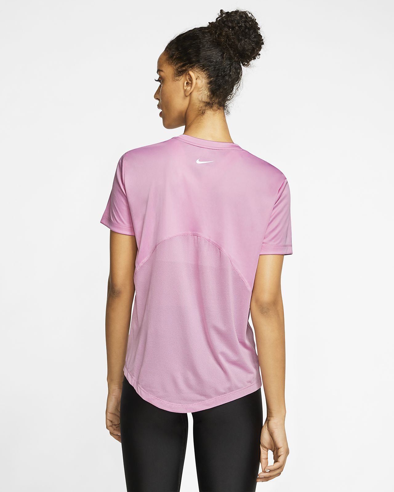 Nike Miler kortermet løpeoverdel til dame. Nike NO Nike Run Short Sleeve Top, t skjorte dame Rosa Trening t
