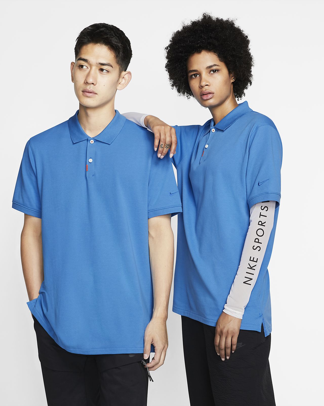 blue nike polo