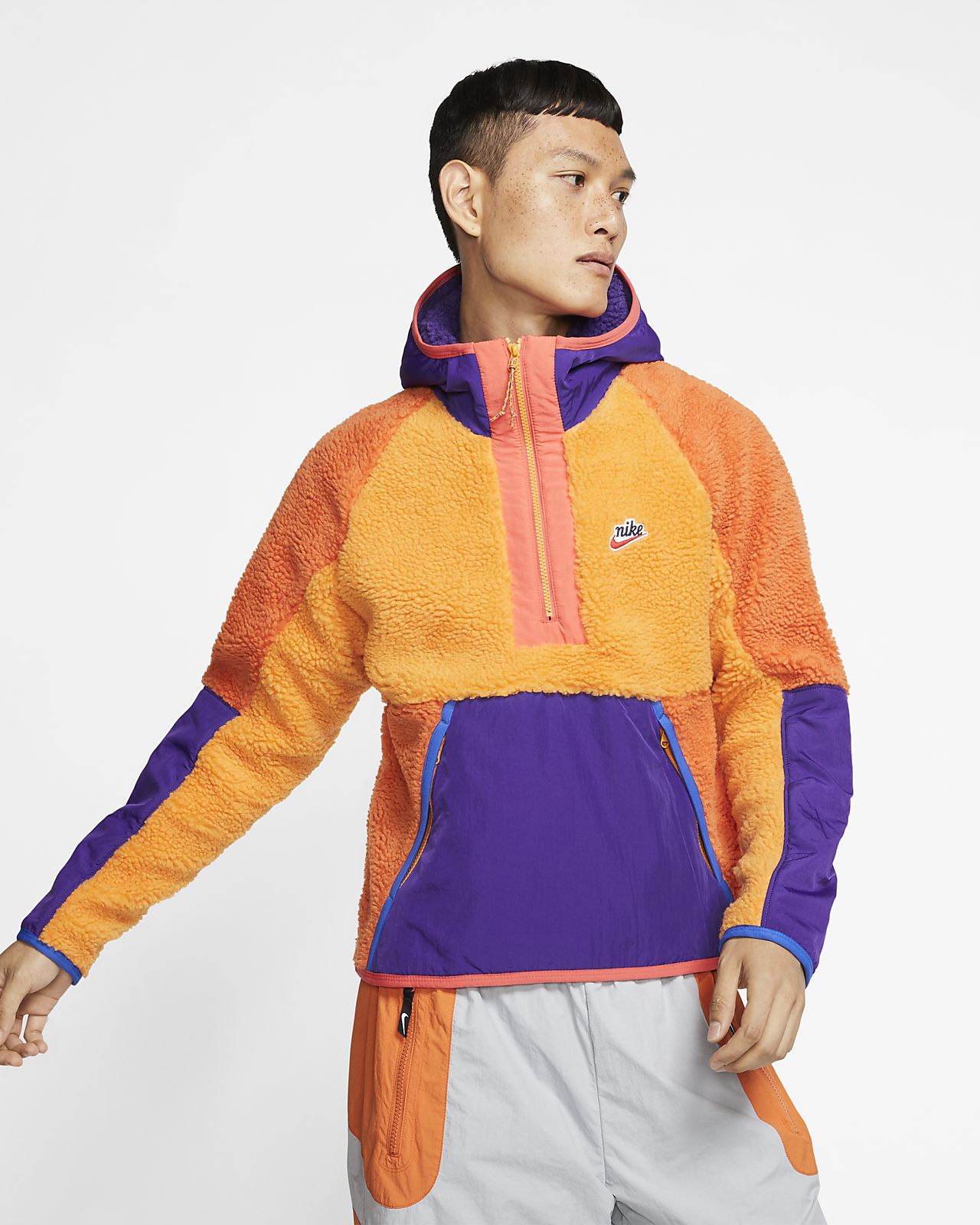 Nike winter sherpa zip through jacket in tealblue Nike winter sherpa zip through jacket in tealblue