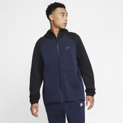 Nike Sportswear Tech Fleece Men's Full Zip Hoodie. Nike Men's Aw77 Fleece and Fabric Mix Hoodie Cotton Blue