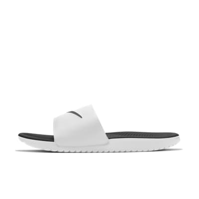 white and black nike sandals