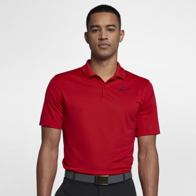 red nike golf shirt