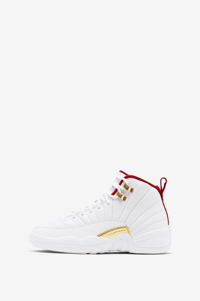 jordan 12 white and red gold