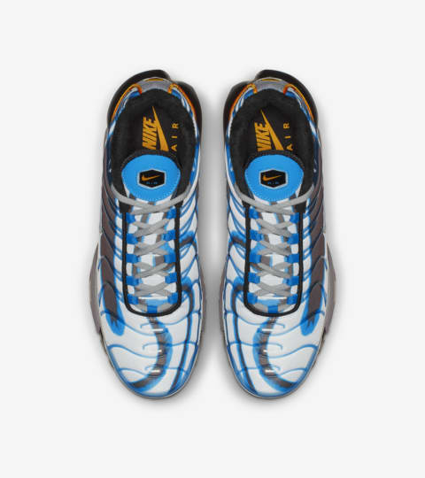 nike air max plus orange and blue