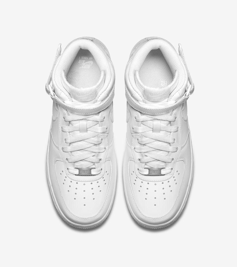 1 Force Leather Air Women's 'triple Mid White'Nike 07 Nike EDWH9YI2