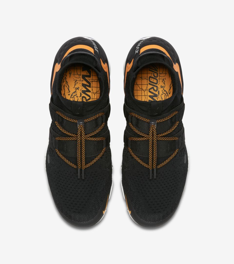 nike vapormax orange and black