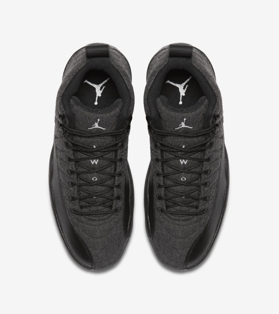 black and grey jordan 12