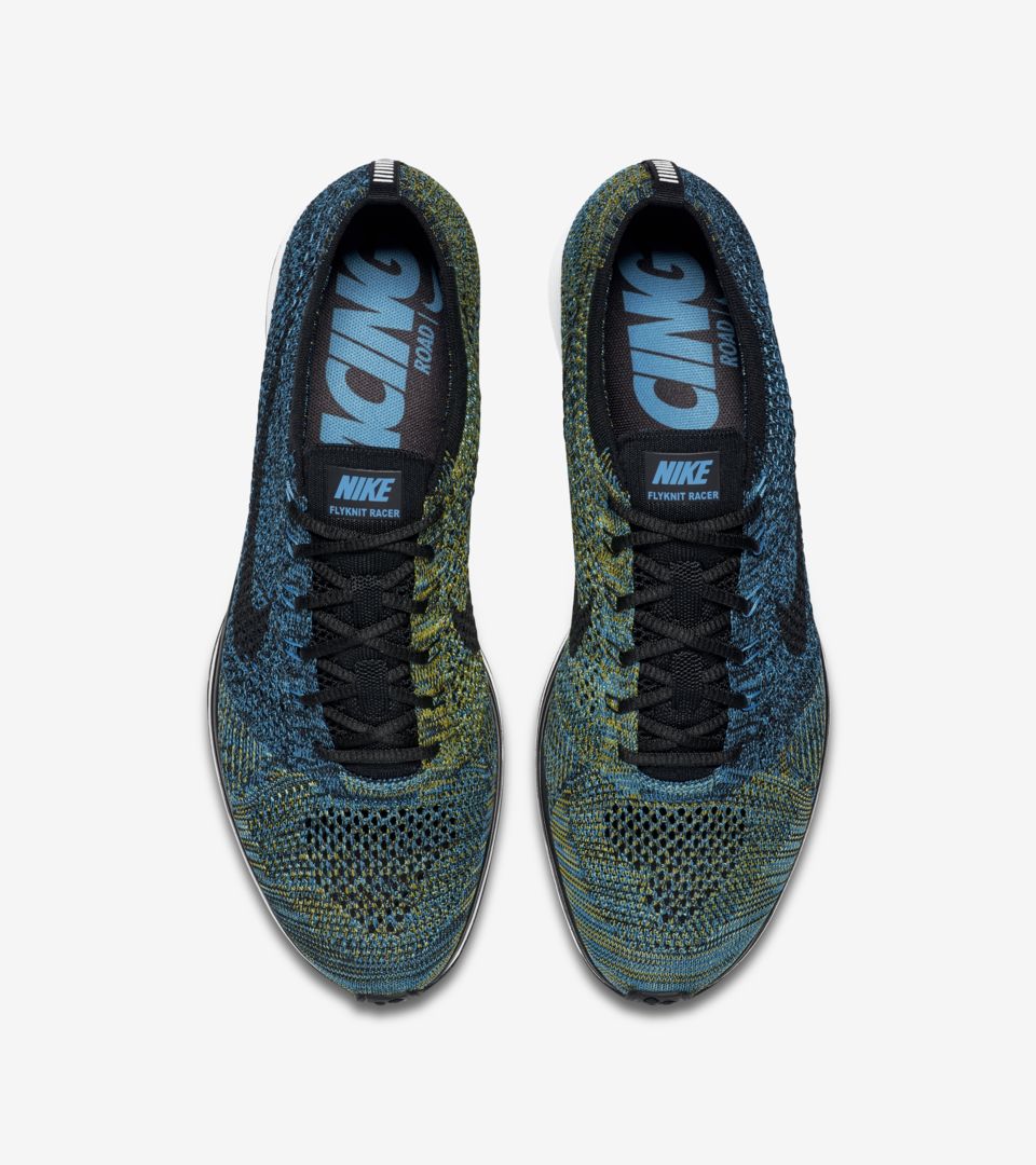 nike yellow blue