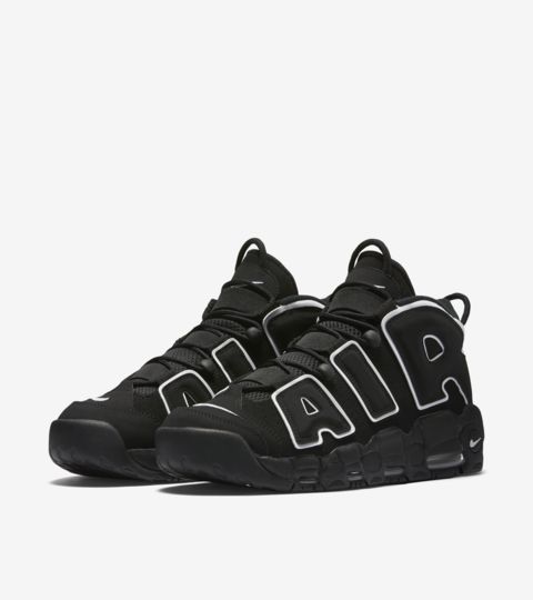 nike air uptempo black and white