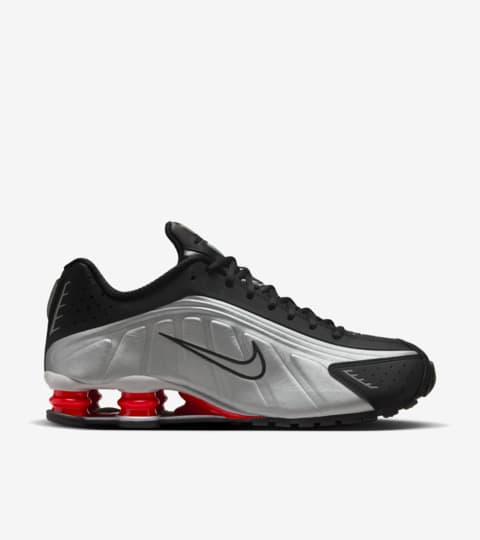 nike shox r4 red and black