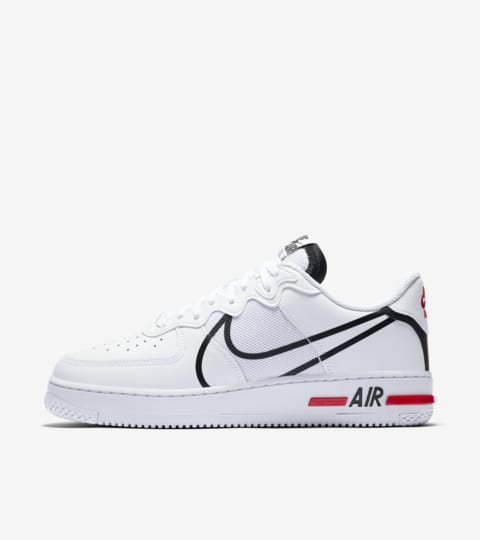 Air Force 1 React White Black True Red Release Date Nike Sneakrs Ph