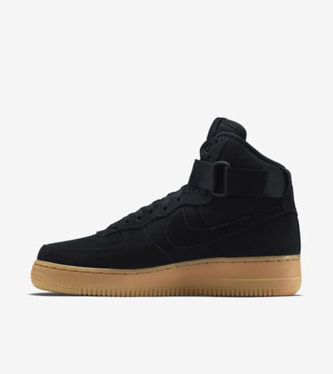 nike air force 1 high black gum sole