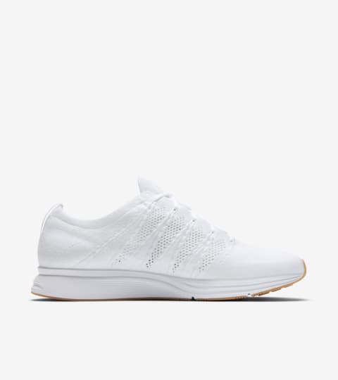 all white flyknit trainer