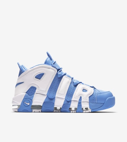 nike air uptempo blue and white
