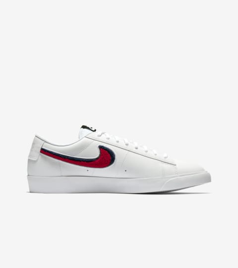 nike blazer low 3d white blue red
