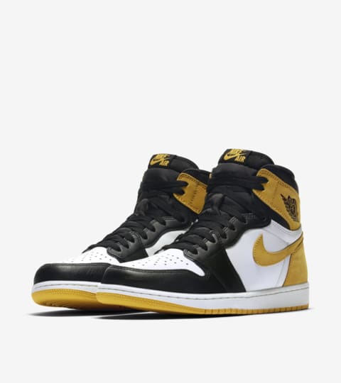 black and yellow jordan 1s