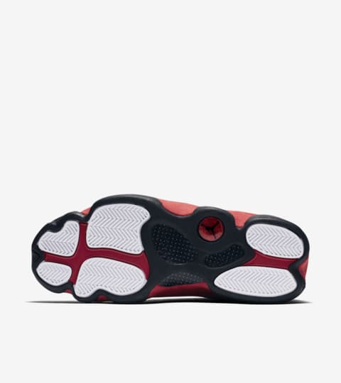 tenis jordan 13 negro con rojo