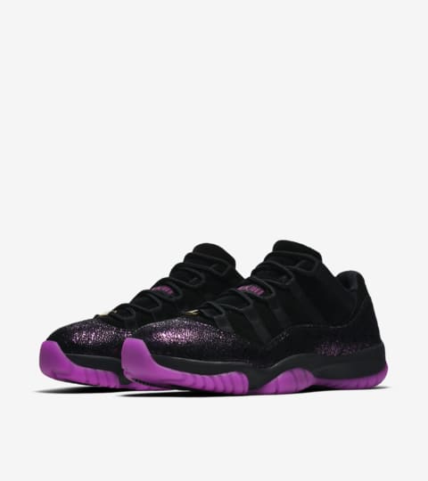 purple and black jordan 11s