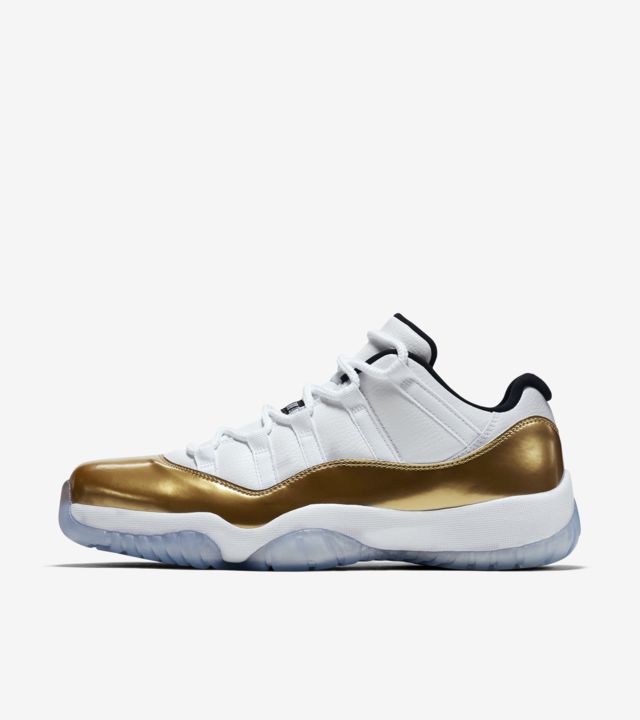 jordan 11 low white and gold