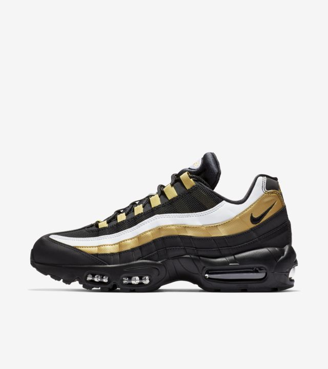 black white and gold air max