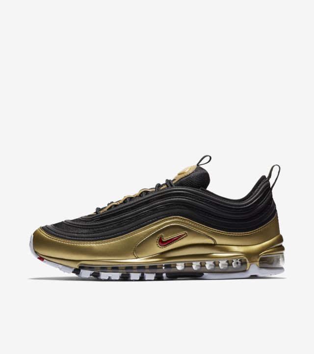 nike black and gold metallic air max 97 trainers
