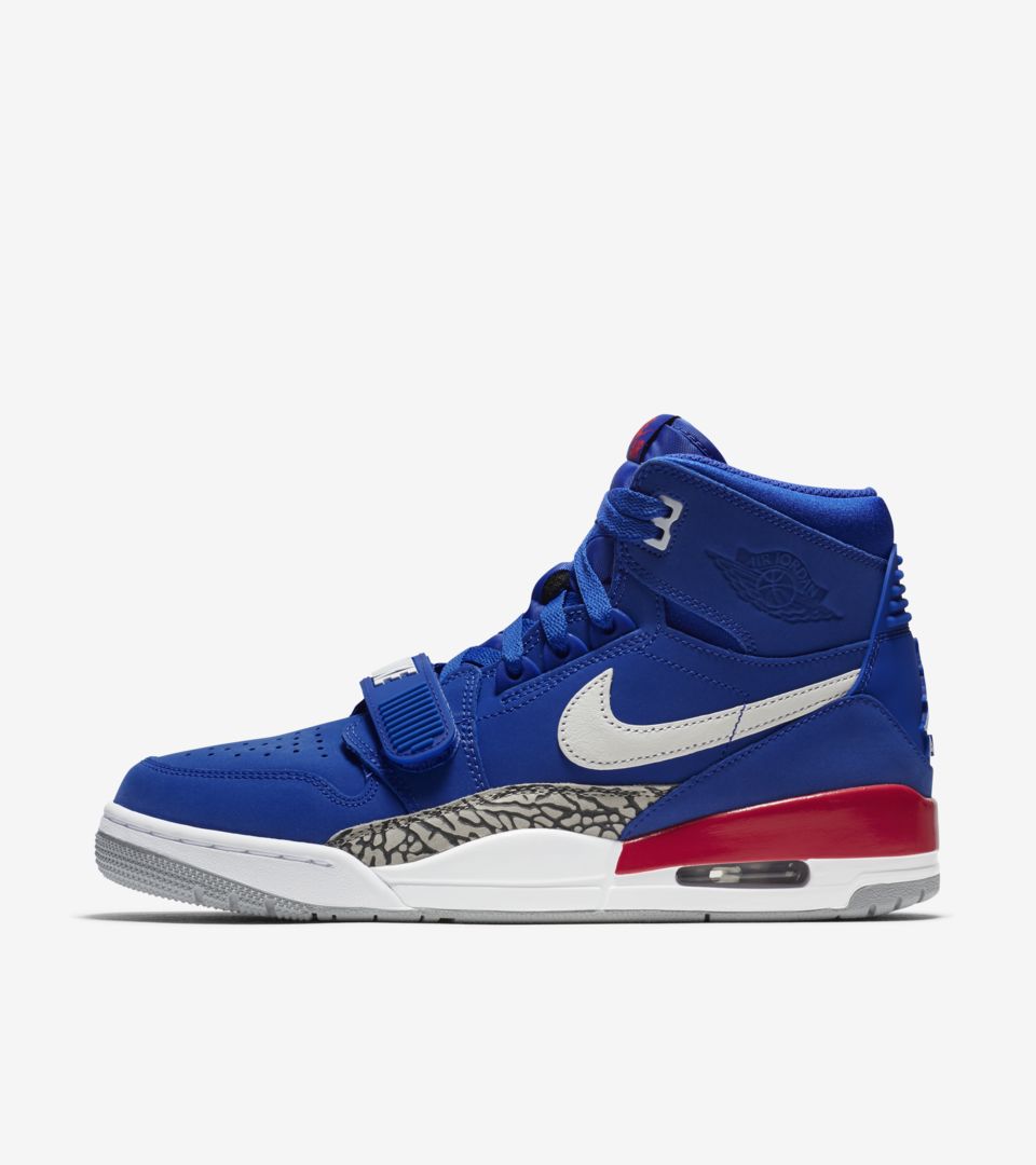 red and white and blue jordans