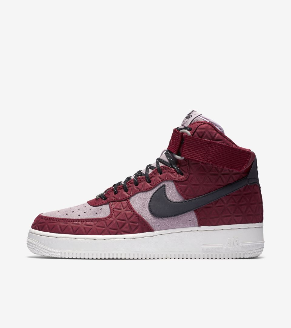 Women S Nike Air Force 1 Hi Premium Noble Red And Plum Fog Nike Snkrs