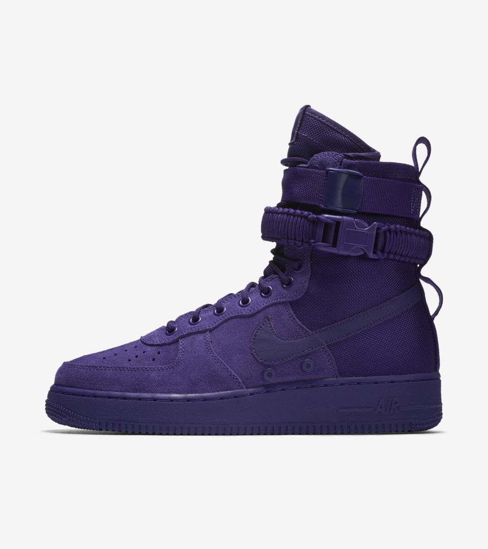 purple high top air force ones