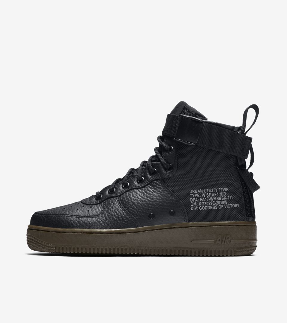 sf air force 1 mid black dark hazel