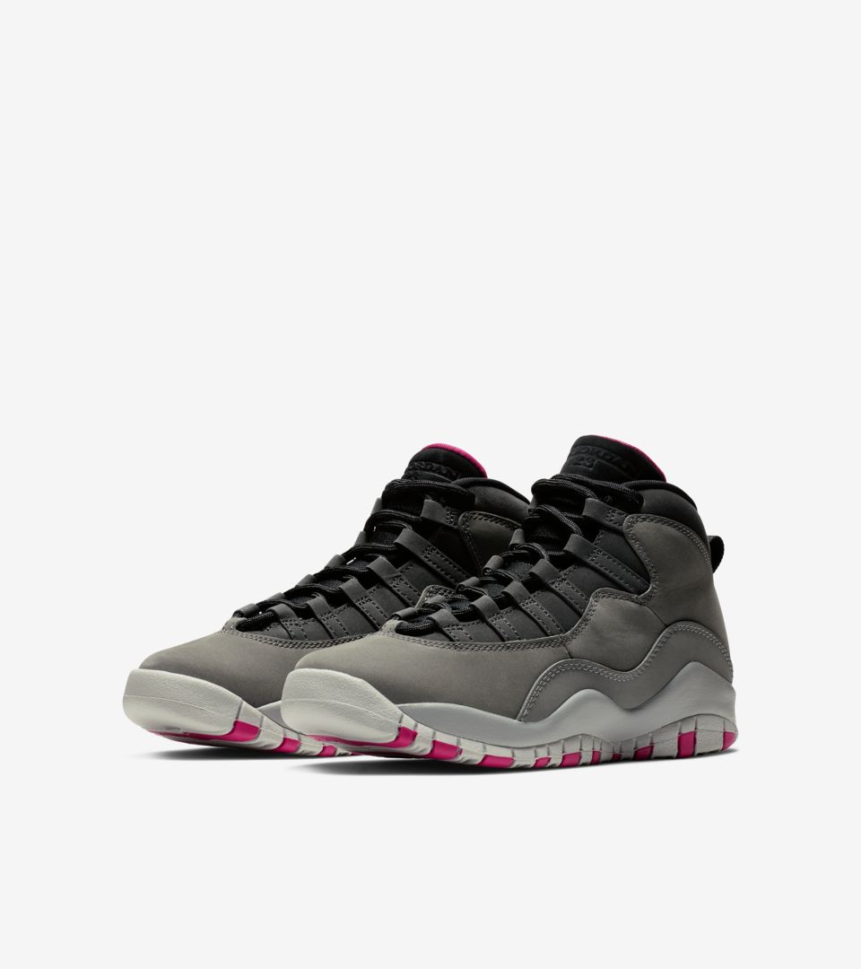 grey pink jordan 10
