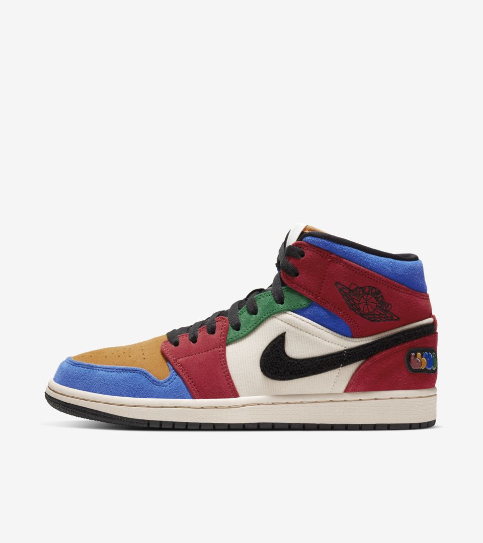 air jordan 1 red blue yellow green