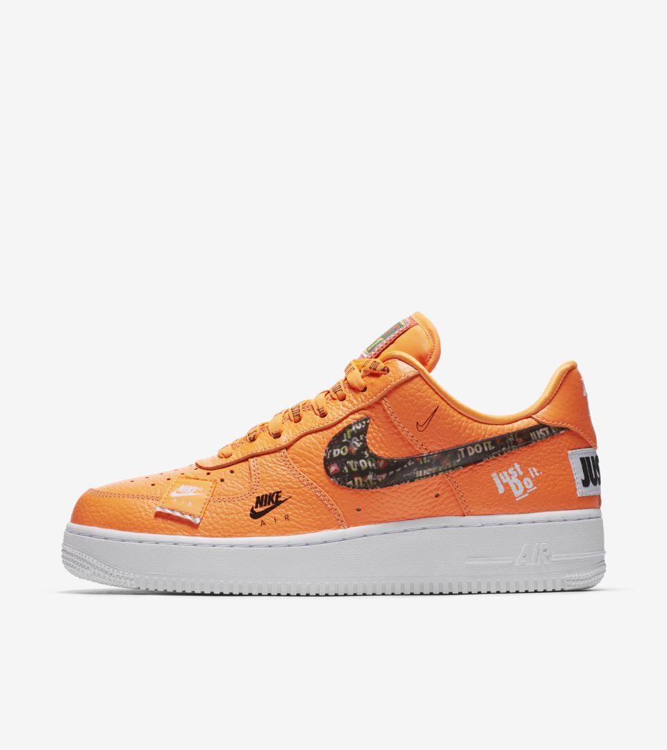 orange nike just do it shoes