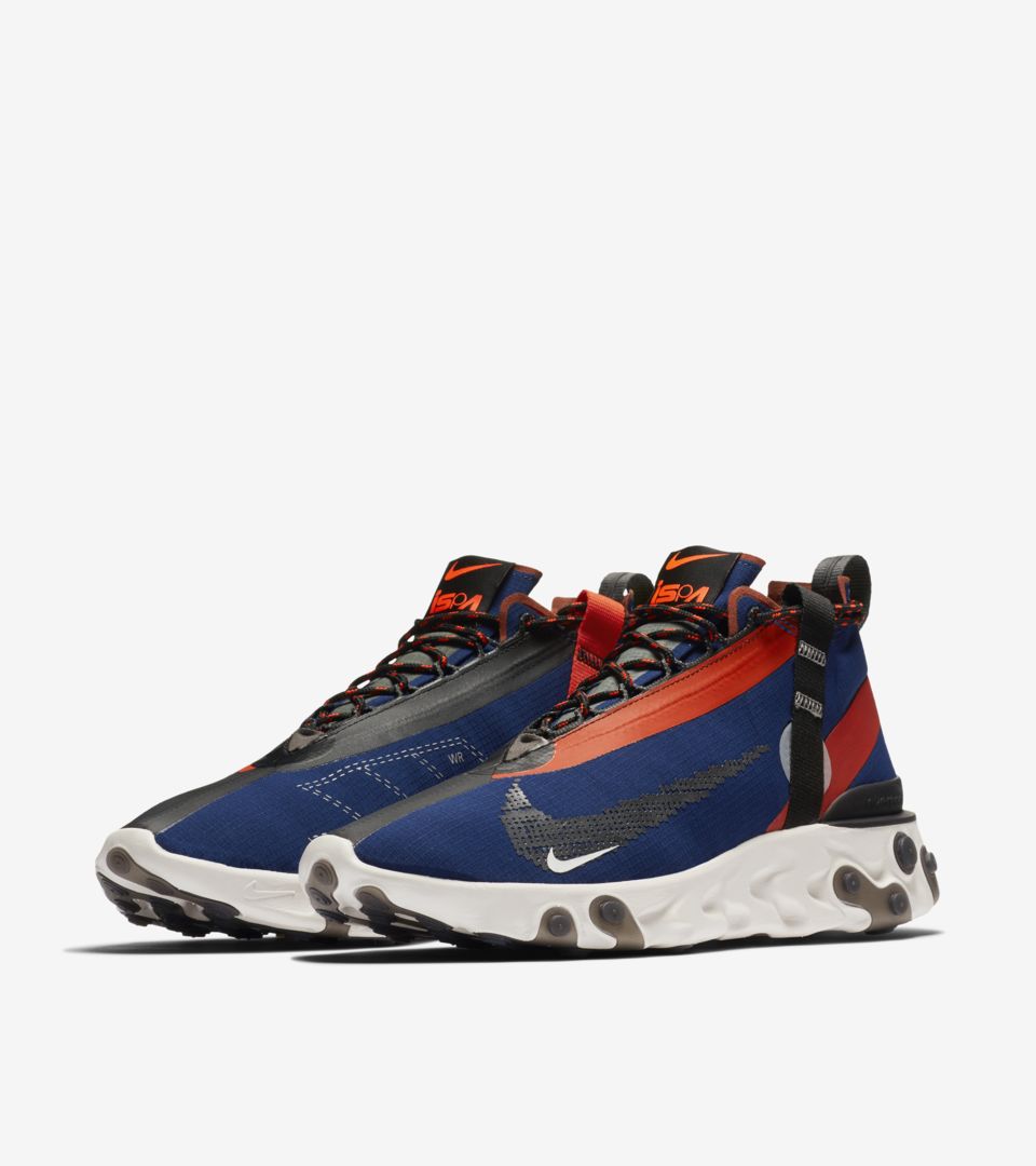 nike react runner mid wr ispa blue void team orange