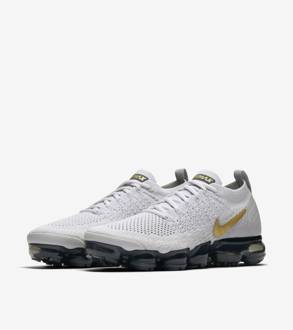 Women's Air Vapormax Flyknit 2 ' Vast Grey & Pure Platinum & Metallic Gold' Release Date Women's Air Vapormax Flyknit 2 ' Vast Grey & Pure Platinum & Metallic Gold' Release Date