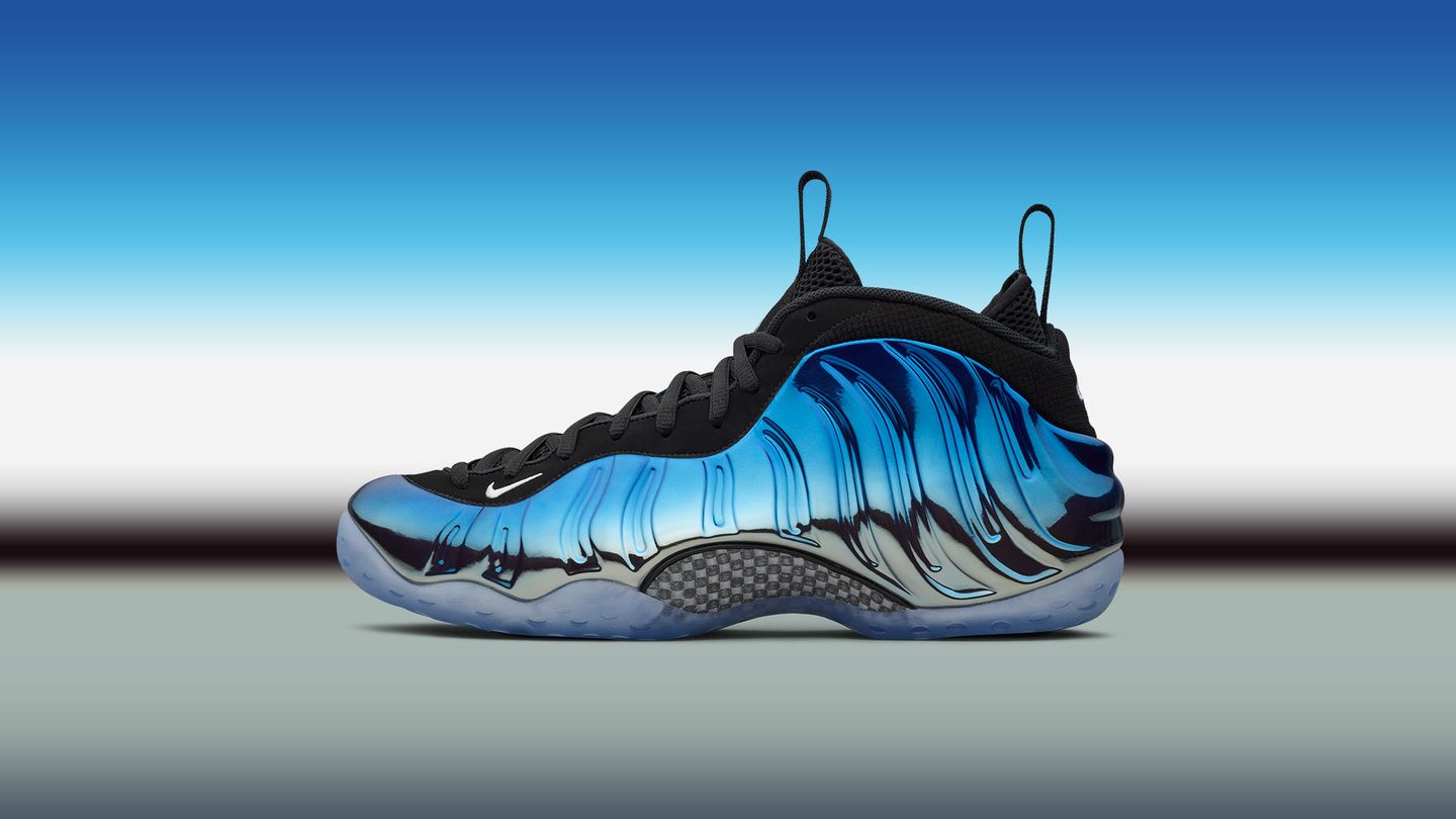 nike air foamposite Pro blue mirror