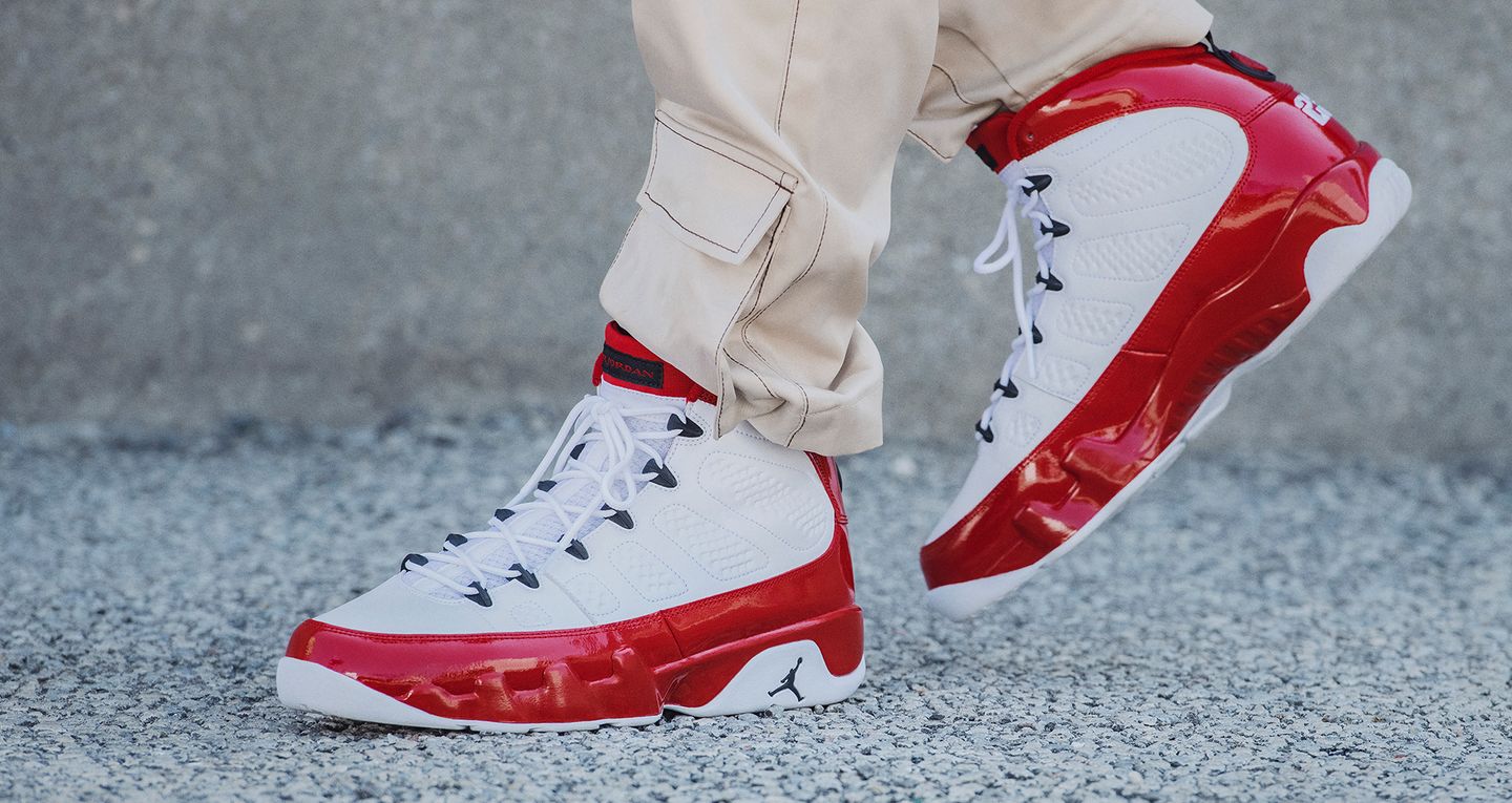 white and red 9s jordans