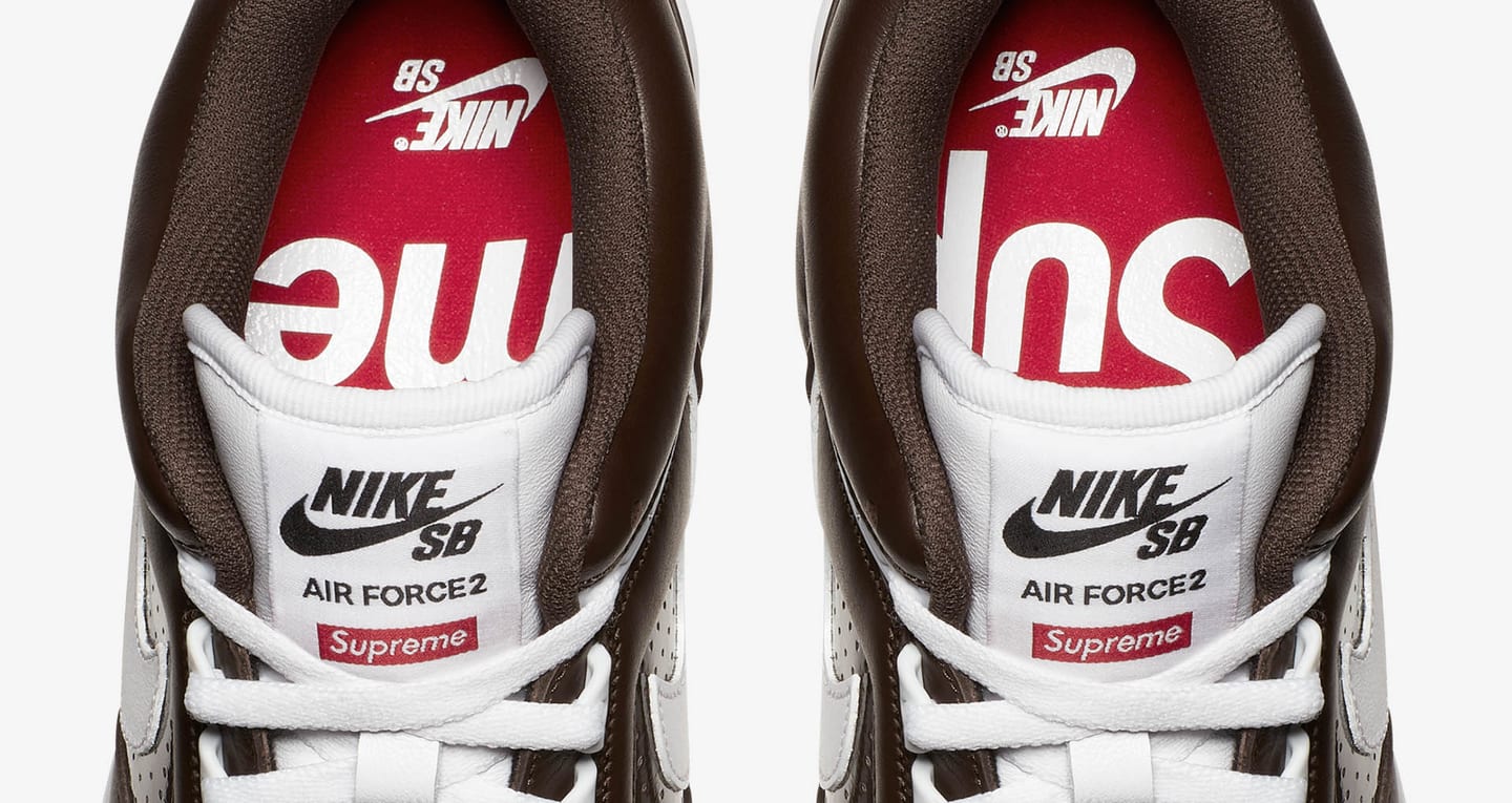 nike sb air force 2 low supreme brown