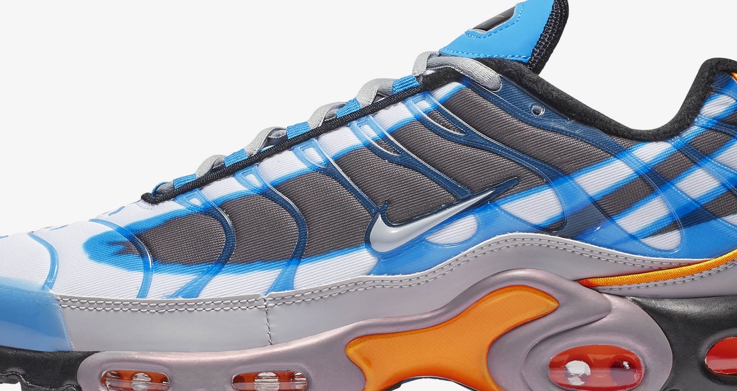 nike air max plus orange and blue