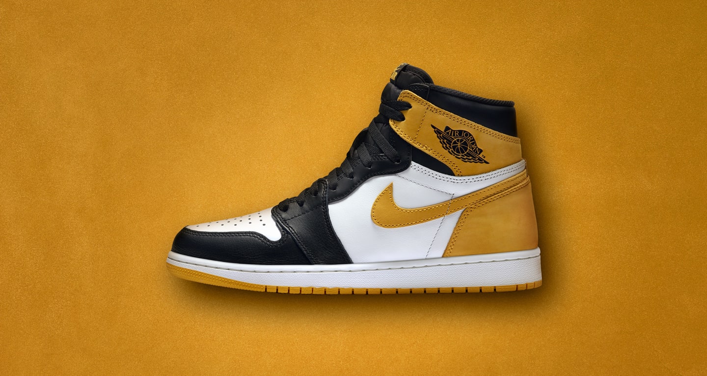 black and yellow nike jordan 1